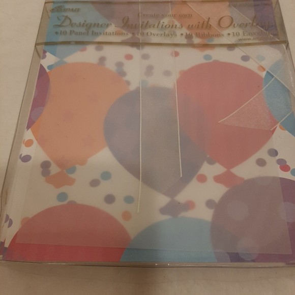 Balloons Printable 20 Designer Invitations Kit Overlays AMPAD 2 Packs of 10 NIP - Picture 6 of 8